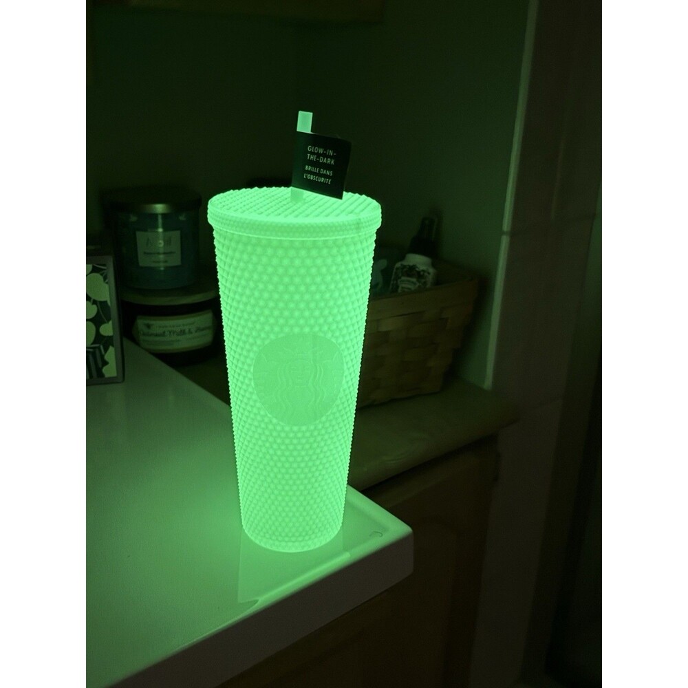New 2022 Starbucks Halloween Glow in the Dark Lemongrass Studded Tumbler 24 oz